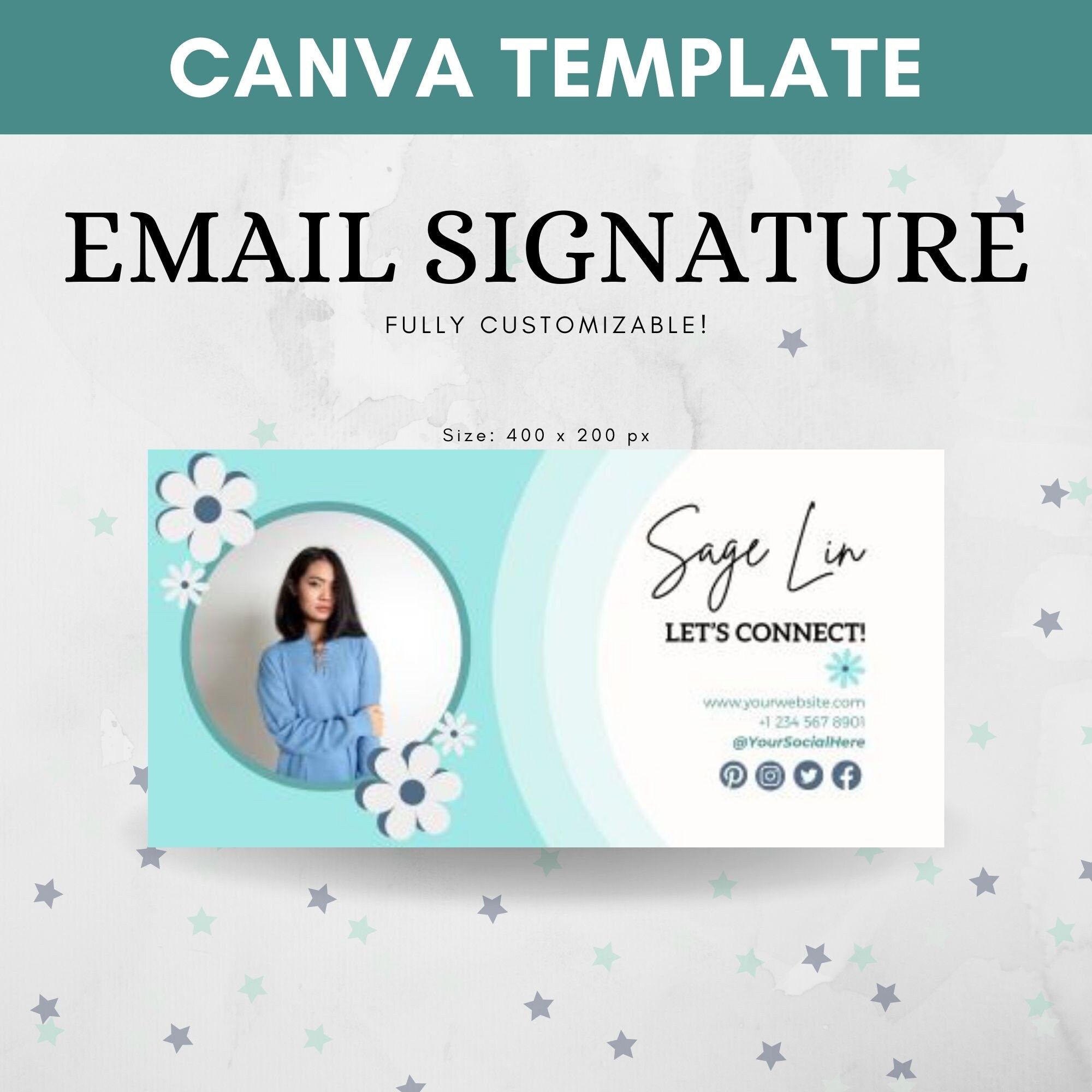 Canva Email Signature Template Gmail Signature Digital Etsy