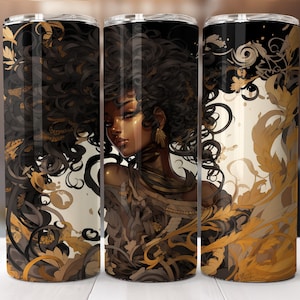 Black and Gold 20oz Sublimation Tumbler Designs, 9.2 x 8.3&quot; Tumbler Png, Digital Download