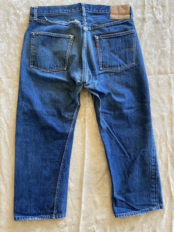 Jean Vintage Levi's 501 Big E Redline Selvedge - Taille 38 (US) - Années 60 - Siège Réparé - Occasion