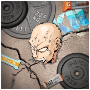 Sticker One Punch Man Saitama : CHOMP ! Sticker anime