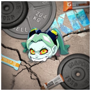 Edgerunners Rebecca CHOMP! Transparent Vinyl Sticker | Cyberpunk 2077 Sticker | Anime Decal for Laptops, Water Bottles, and Notebooks