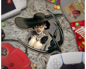 Vinylklistermärke Lady Dimitrescu: Resident Evil Village Horror-dekal