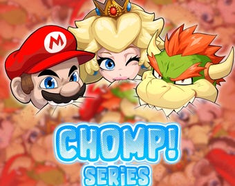 Super Mario Chomp Vinyl Sticker Pack: Waterproof Gaming Decals