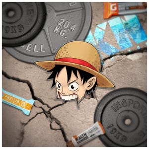 Luffy - CHOMP! One Piece Anime Sticker: Transparent Vinyl Decal