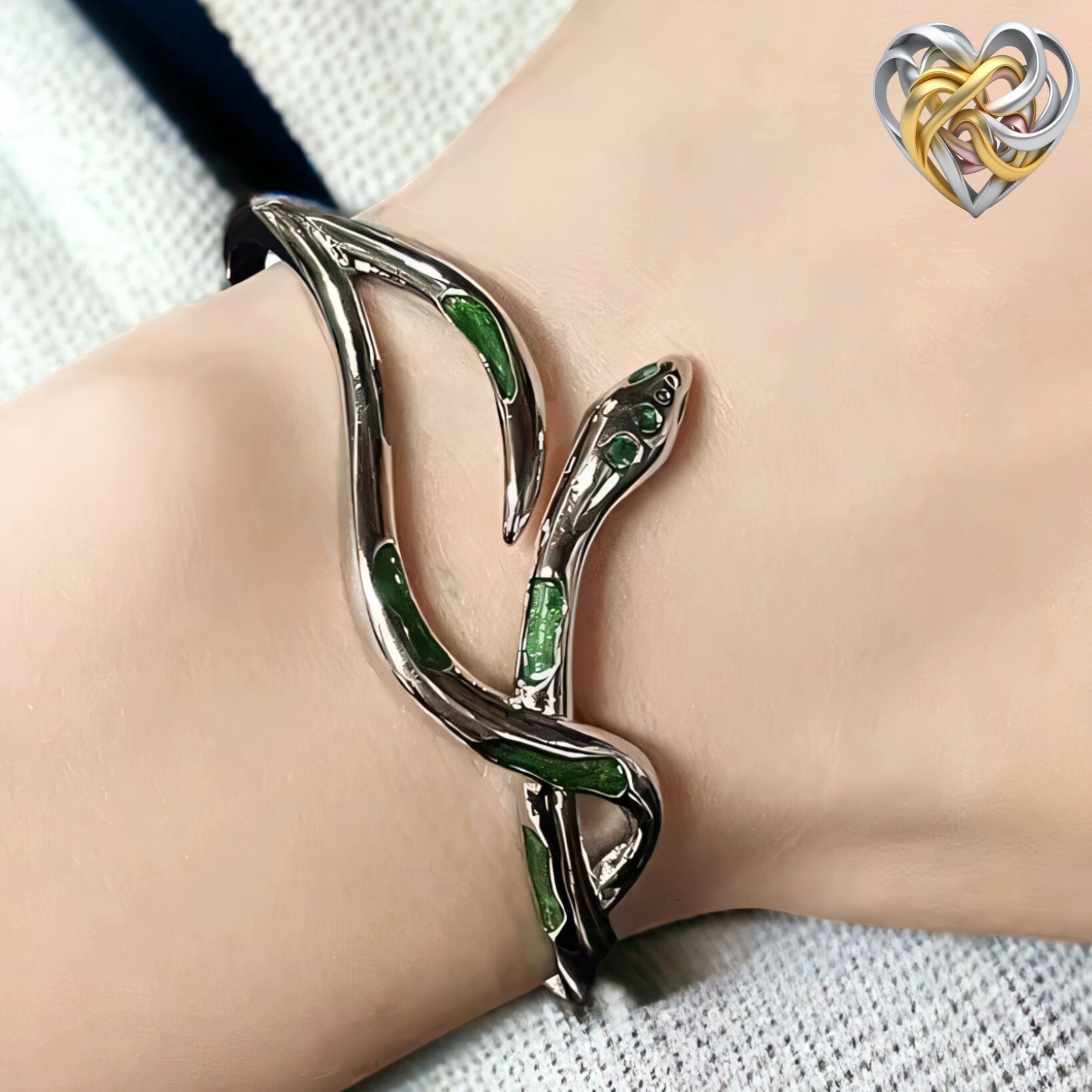 Luxury Cuff Python Leather Bracelets - Infinity Red Python Golden