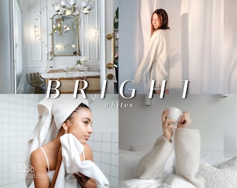 10 BRIGHT White Lightroom Presets | Clean White Lightroom Filter | That Girl Aesthetic Presets | Desktop & Mobile, Modern Bright Pure Preset