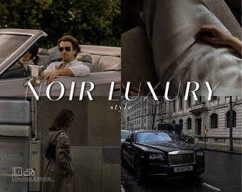 Noir Luxury Lightroom Presets | Mobile & Desktop Filters (DNG, XMP)