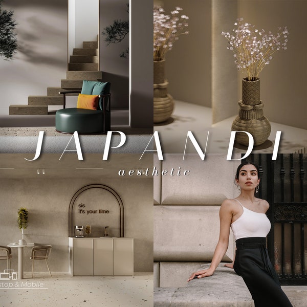 10 JAPANDI Style Lightroom Presets | Desktop & Mobile Filter | WabiSabi Style, Neutral Soft Aesthetic Style, Influencer Filter, Scandinavian