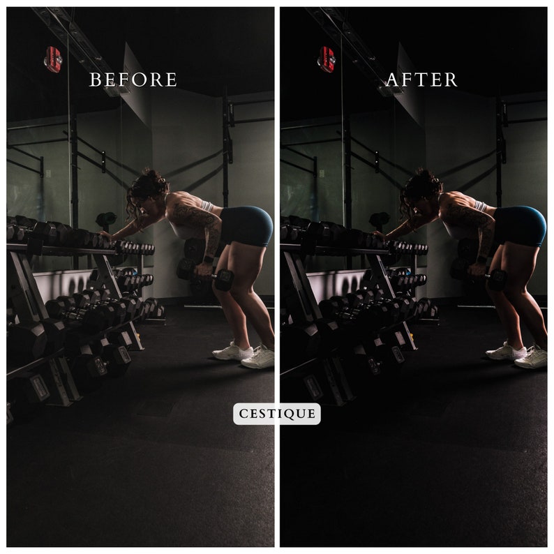 Dark Aesthetic Fitness Lightroom Presets | Mobile & Desktop (DNG, XMP) image 4