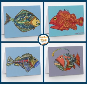 Fish Four Pack | Set of Notecards | 4 pack