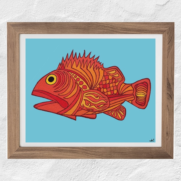 Rockfish Art Print Etsy