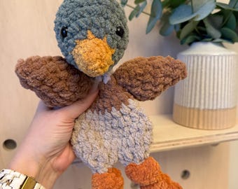 Mallard Duck Lovey, Handmade Mallard Knotted Lovey, Duck Toy, Baby Shower Gift, Toddler Gift, Woodland Nursery