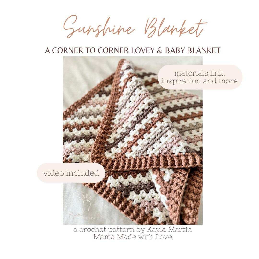 Sunshine Baby Blanket and Lovey Pattern, Crochet Afghan Pattern - Etsy