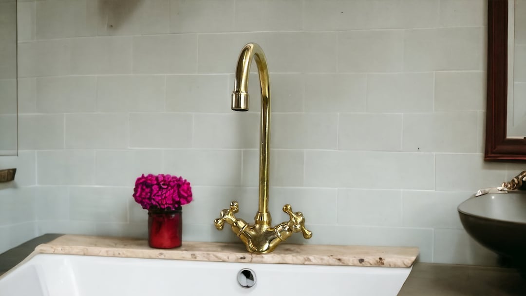 Unlacquered Brass Bathroom Faucet Single Hole Modern Sink Etsy