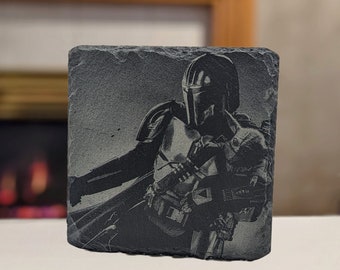 DELUXE Star Wars The Mandalorian Inspired Slate Photo Drink Coaster