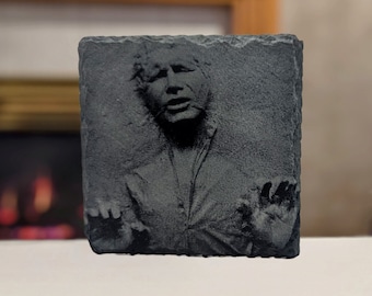 DELUXE Han Solo Frozen in Carbonite Inspired Slate Photo Drink Coaster