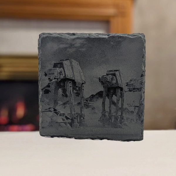 DELUXE Star Wars The Empire Strikes Back Battle of Hoth Inspired Slate Photo Drink Coaster
