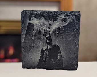 DELUXE Dark Knight Inspired Slate Photo Drink Coaster
