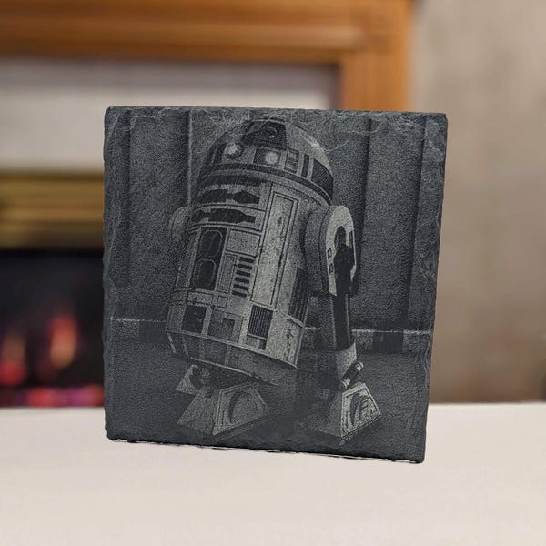 DELUXE R2-D2 Inspired Slate Photo Drink Coaster