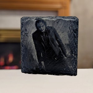 DELUXE Dark Knight Joker Inspired Slate Photo Drink Coaster - Style 2