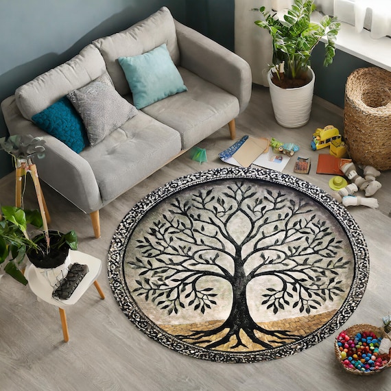 Tree Of Life, Tree Of Life Rug, Tree Of Life Decor, Tree Of Life Decoration, Gift Round Rug, Round Rug, Modern Round Rug, Area Rug, Art Rug