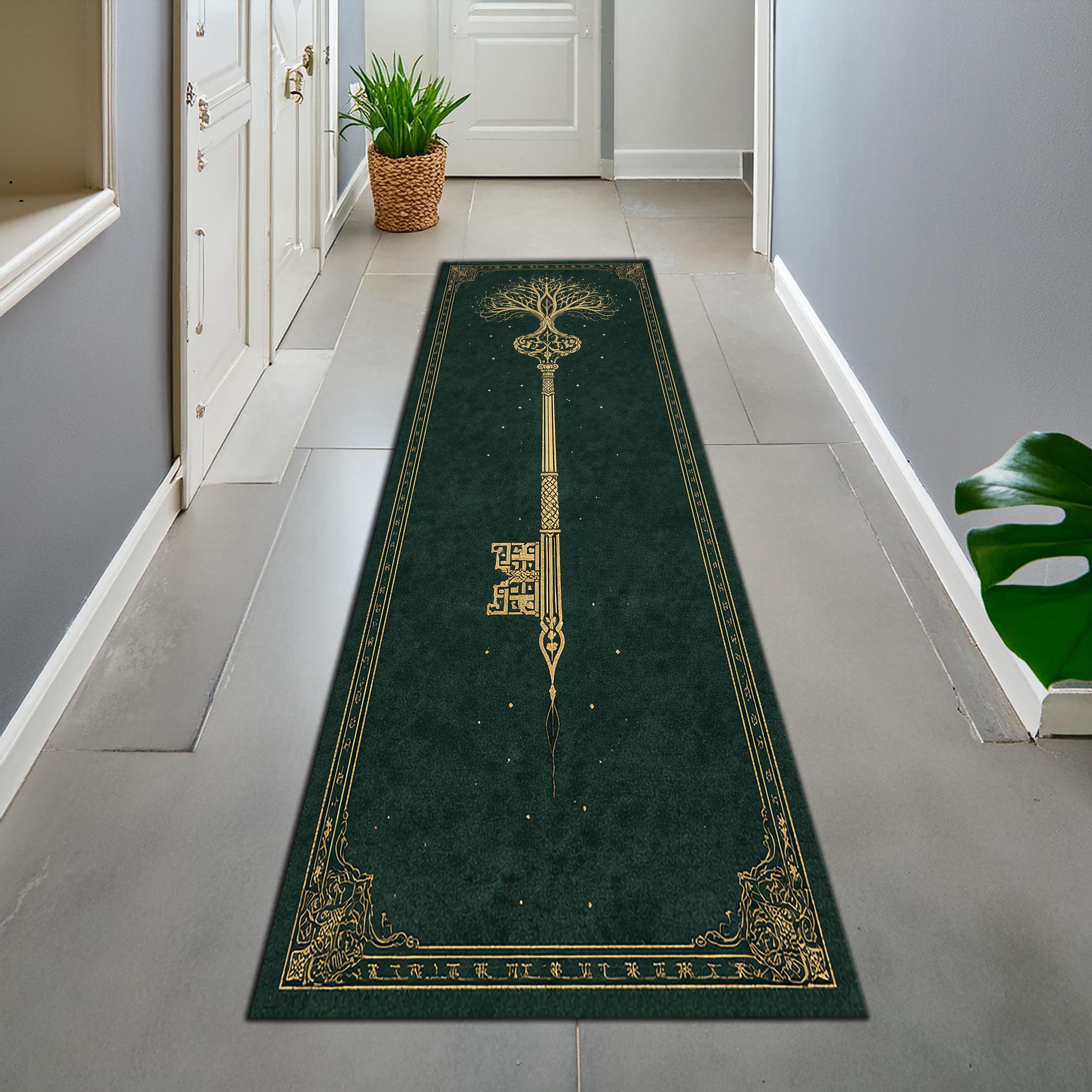 Ornate Staff Sword Rug, Fantasy Scepter Carpet, Gothic Weapon Rug, Dark ...