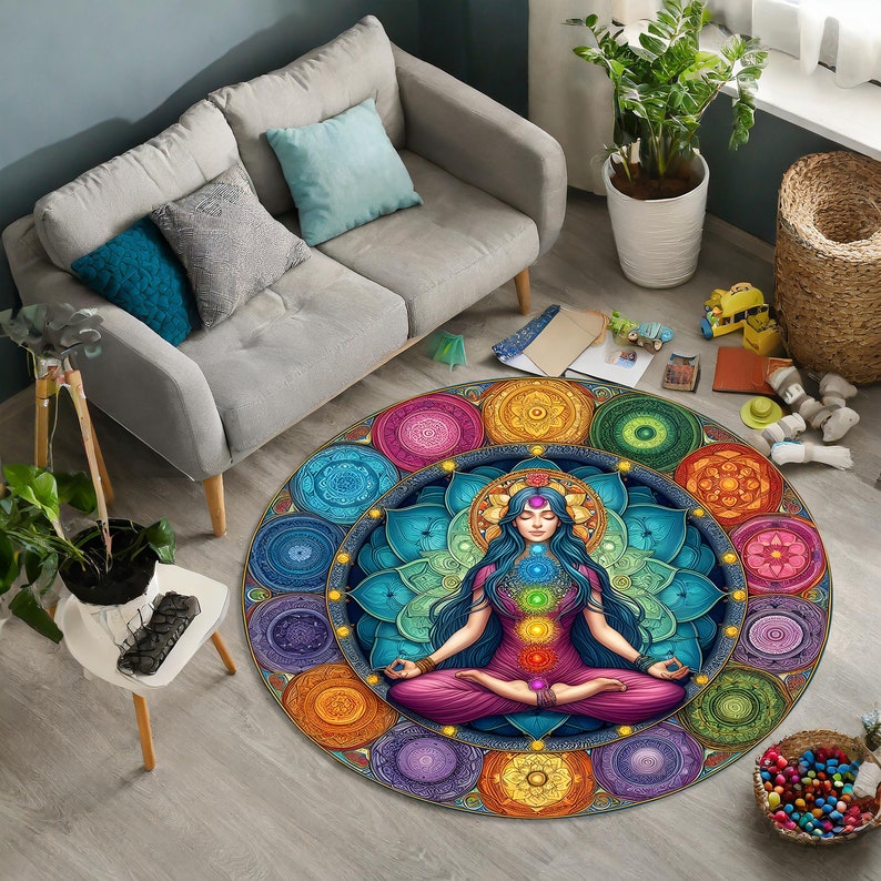 Tapis 7 chakras, tapis de méditation, tapis chakras, tapis 7 chakras, tapis de méditation, tapis de yoga, tapis de yoga, tapis de yoga, tapis chakras image 2