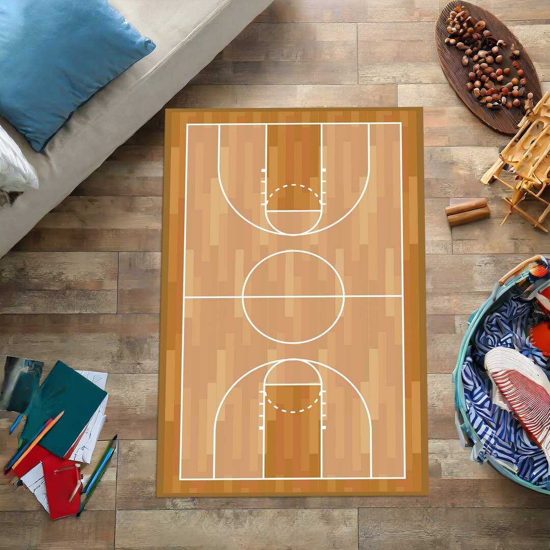 Basketball Court Rug, Basketball Rug, Sports Rug, Sports Room Rug, Man