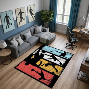 Tapete de futebol, tapete de futebol americano, tapete para quarto de menino, tapete popular, tapete esportivo, tapete para sala de estar, decoração para casa, colorido, tapete para chão, tapete para presente imagem 6