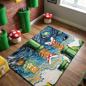 Video Game Rug, Game Rug, Patterned Printing Rug, Washable Rug, Modern Rug, Printed Rug, Custom Rug, Small Rug