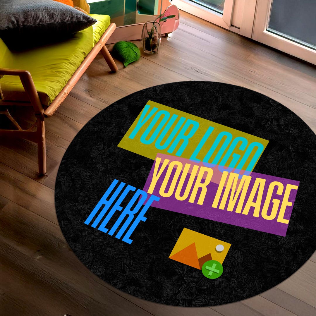 Custom Image Mat, Personalized Round Rug, Customized Company Mat, Brand ...