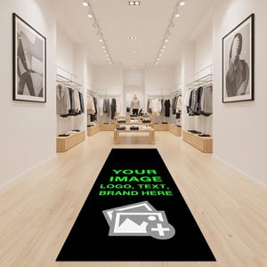 Personalisierter Teppich Läufer, Benutzerdefinierte Logo Matte, Benutzerdefinierte Küchenteppich, Korridorläufer Matte, Personalisierter Bildteppich, rutschfest