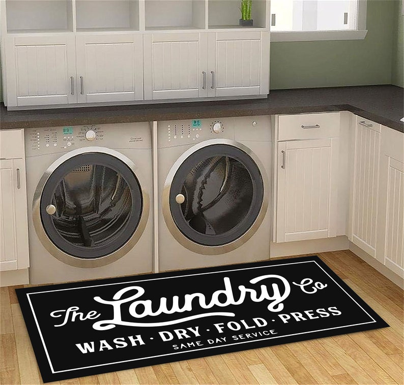 Laundry Mat Rug Personalized Laundry Room Rug: Machine Washable, Non-slip - Etsy