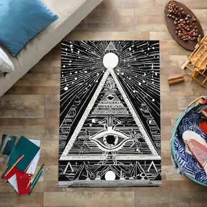 Egypt Rug, Ankh Rug, Ancient Rug, Ra Rug, Hieroglyph Rug, Cat Rug, Room Decor, Living Room Rugs, Modern Rug, Office Rug, Washable Rug