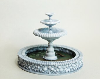 TTRPG Mini Terrain - Stone & Brick Fountain (unpainted) - DnD, Pathfinder, Tabletop game figure for battle map