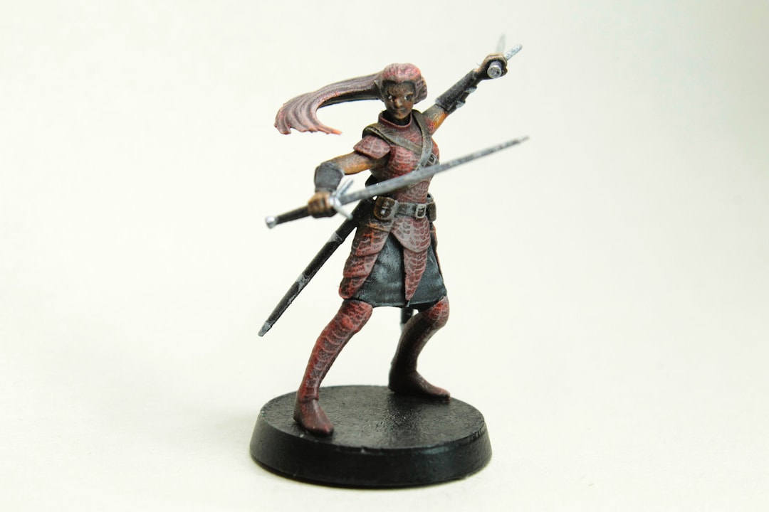 TTRPG Minifigure Bladesinger Female Elf Mercenary Thug 2 unpainted Dnd, Pathfinder, Tabletop