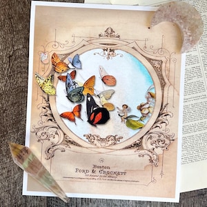 Fairy Art Print - Whimsical Fairy and Butterfly Wall Art - Fairy Bedroom Decor - Vintage Fairy Illustrations - Fairyland - Watercolor Fairy