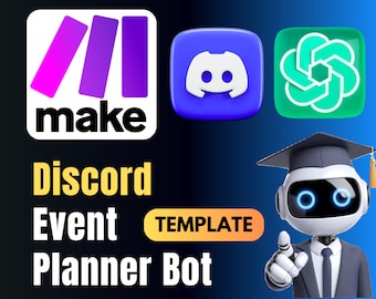 Automatizza il bot di pianificazione eventi Discord (con il modello Make.com). Bot Discord per la pianificazione. Miglior modello di automazione Discord con ChatGPT