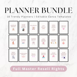 Digital Planners Bundle, Goodnotes, Canva Template, Master Resell Rights, MRR