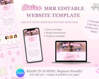 Canva Website Template Master Resell Rights |  Webpage Template Landing Page Template PLR Editable Website Page | Website Creator Canva
