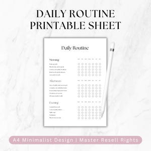 Daily Checklist Printable, Canva Template, A4 PDF, Master Resell Rights MRR