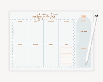 Weekly To Do List Printable, Canva Template, A4 PDF, MRR