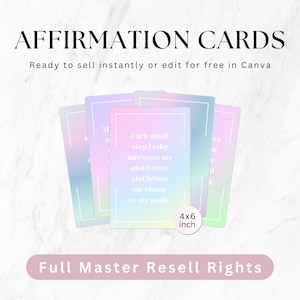 Utskrivbara bekräftelsekort, flashkort, mindfulnesscoachning, Master Resell Rights MRR