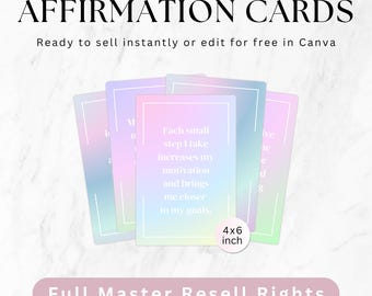 Schede di affermazione stampabili, schede flash, coaching di consapevolezza, diritti di rivendita master MRR