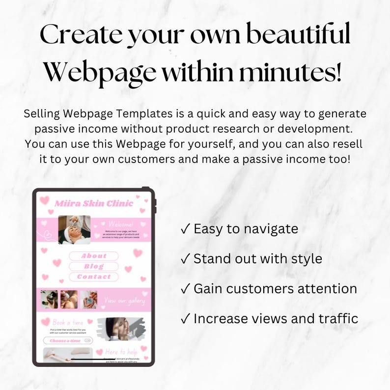 Canva Website Template, Business Service Webpage, Master Resell Rights MRR image 3