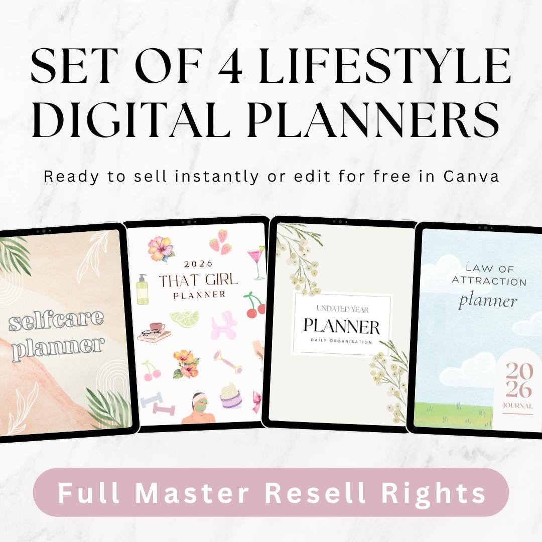 Digital Planners, Goodnotes, Canva Template, Master Resell Rights MRR ...
