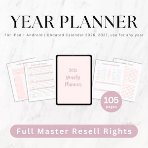 Planer cyfrowy, bez daty 2026, 2027, szablon Canva, główne prawa odsprzedaży MRR