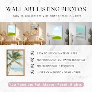 Fotos de maquetas de arte mural, plantilla de maqueta de Canva, derechos de reventa maestros MRR