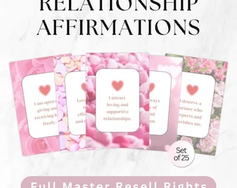 Affirmation Cards Printable, Flash Cards, Relationship Coaching, Master Resell Rights MRR