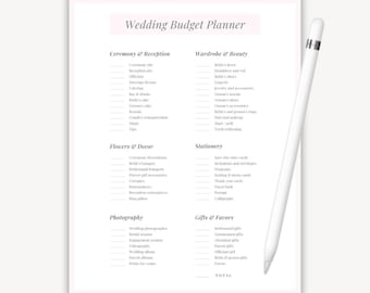 Wedding Budget Printable, Canva Template, A4 PDF, MRR